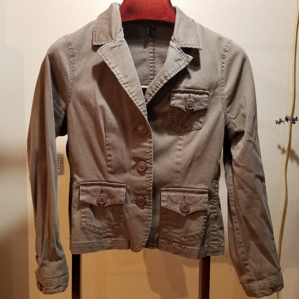 Army green blazer by ambition